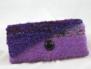 Purple Clutch Purse with Big Black Button Front
