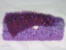 Purple Clutch with Antler Button Front